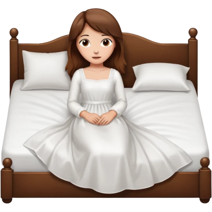 lying on withe bed brown hair girl emoji