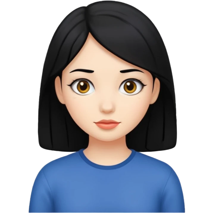 Chica con pelo negro emoji