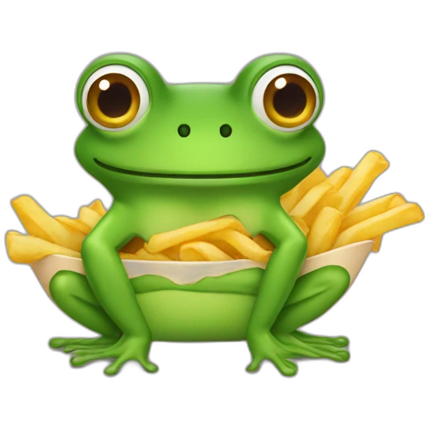 Grenouille qui mange des frites emoji
