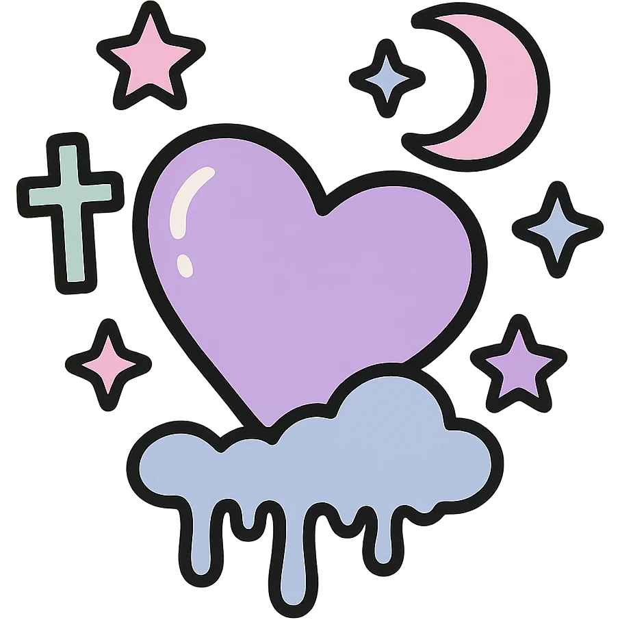 pastel goth black object remove background emoji
