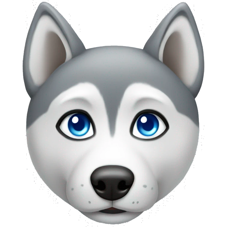 grey husky with blue eyes emoji