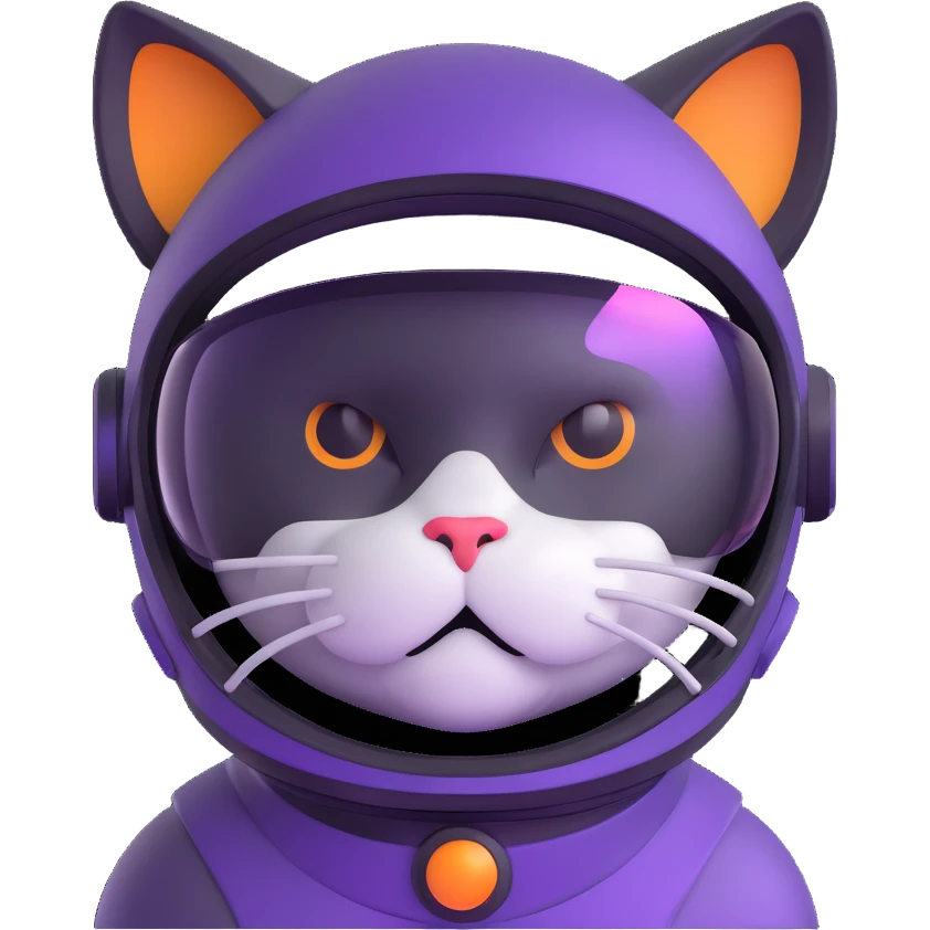 space cat with futuristic visor emoji