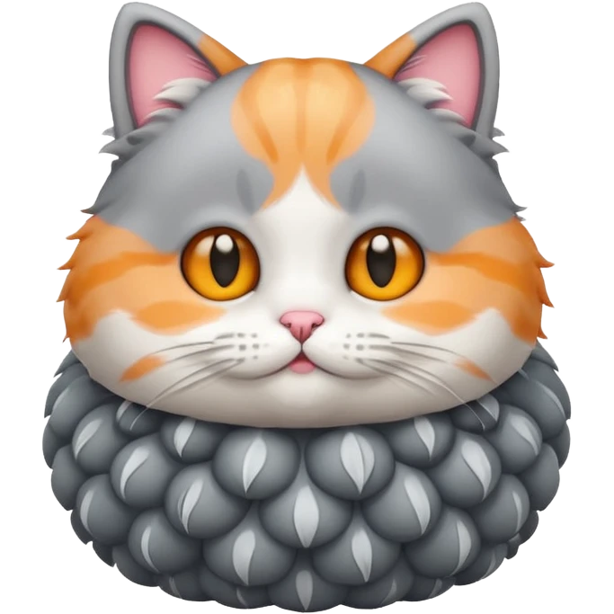 a cute cat with puffer emoji