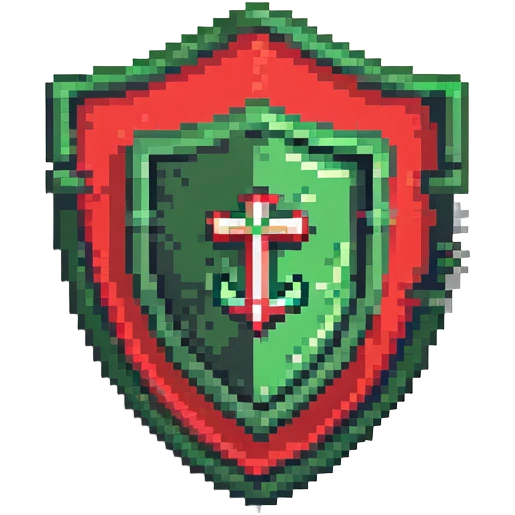Green shield with MOD text in center, official moderator emblem emoji