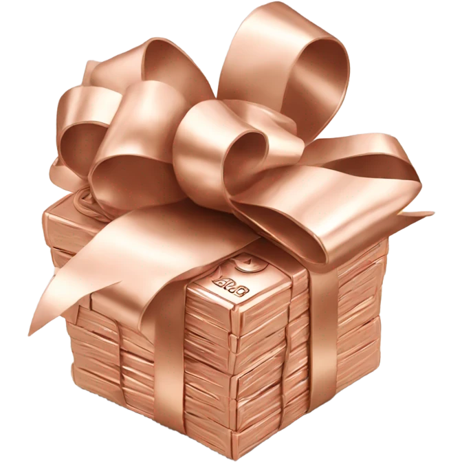 Money stack wrapped in a rose gold bow emoji