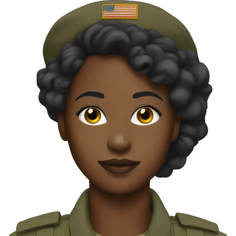 Black girl military selfie  emoji
