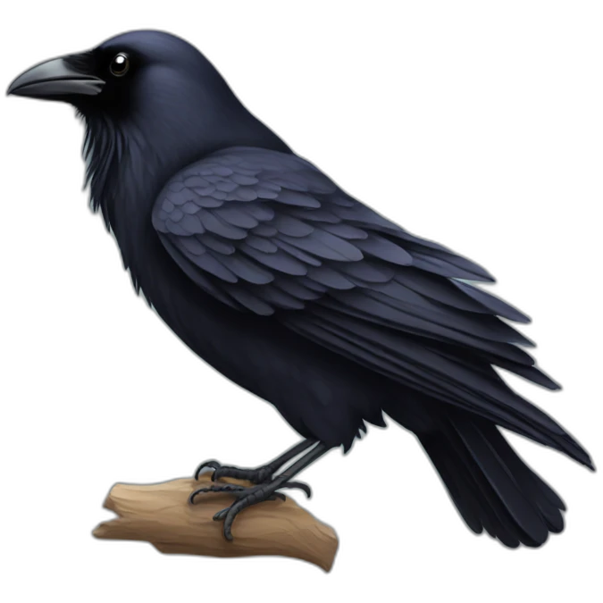 Raven bird black flies emoji