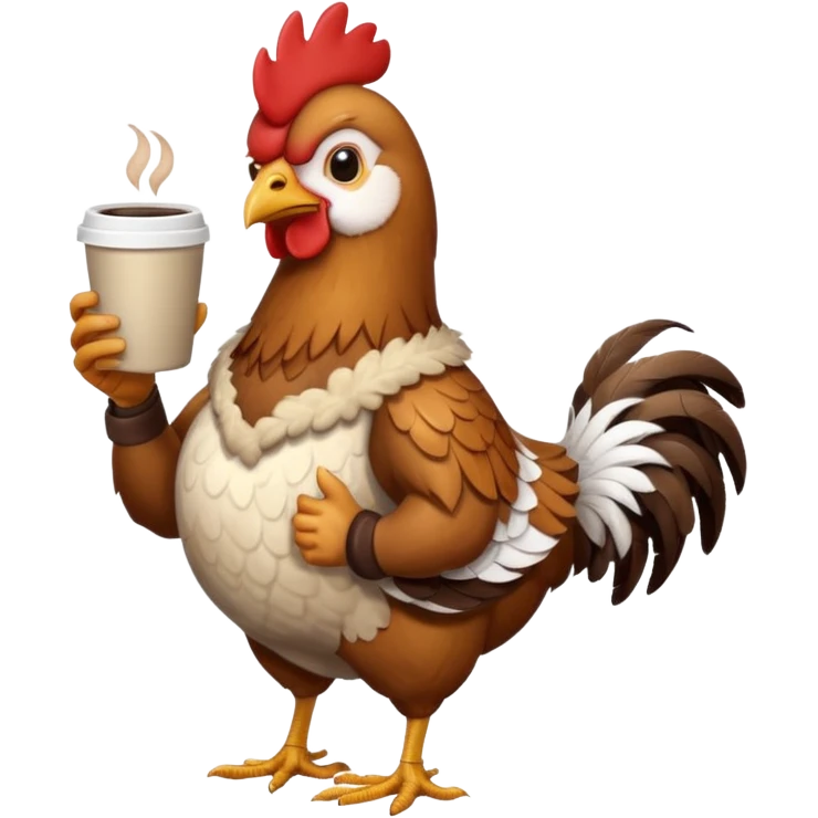 chicken full body and with coffe emoji