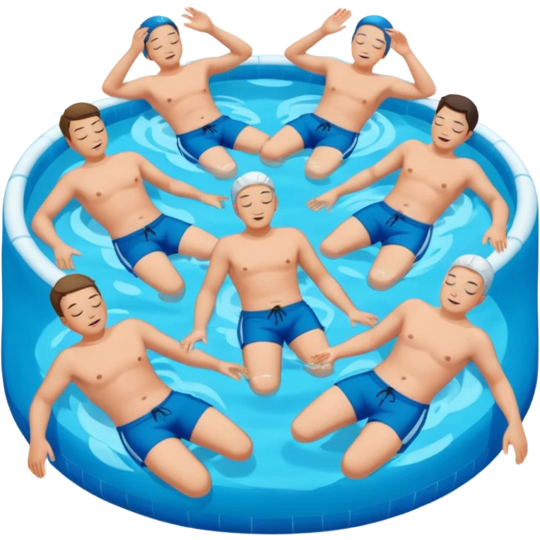 men floating with close eyes in pool  emoji