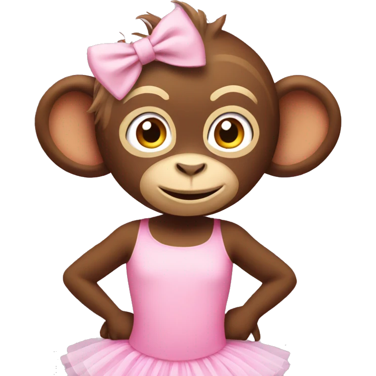 Monkey in pink tutu emoji