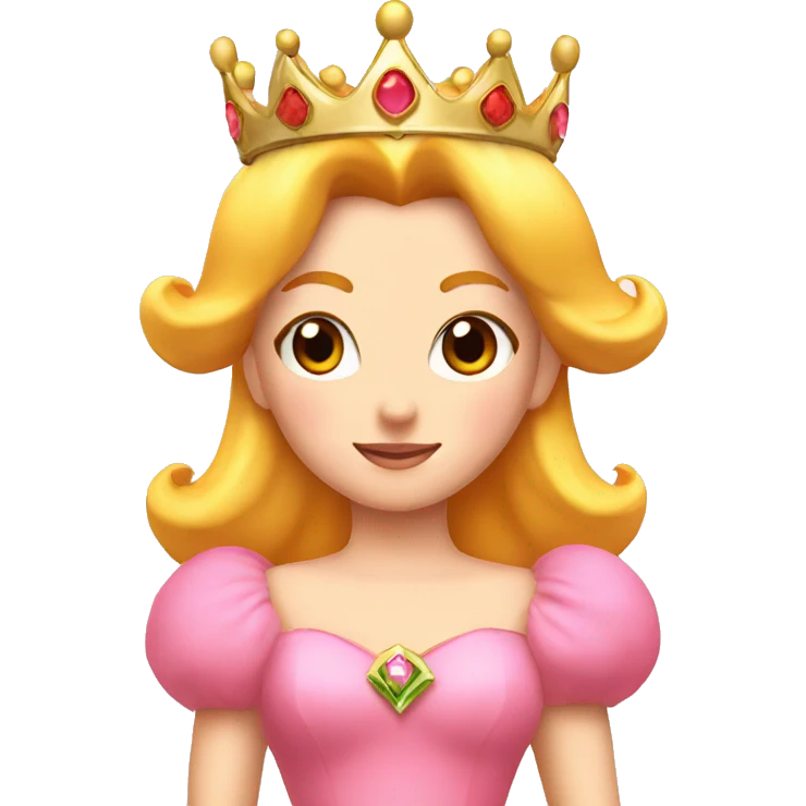 princess peach has crown on head emoji