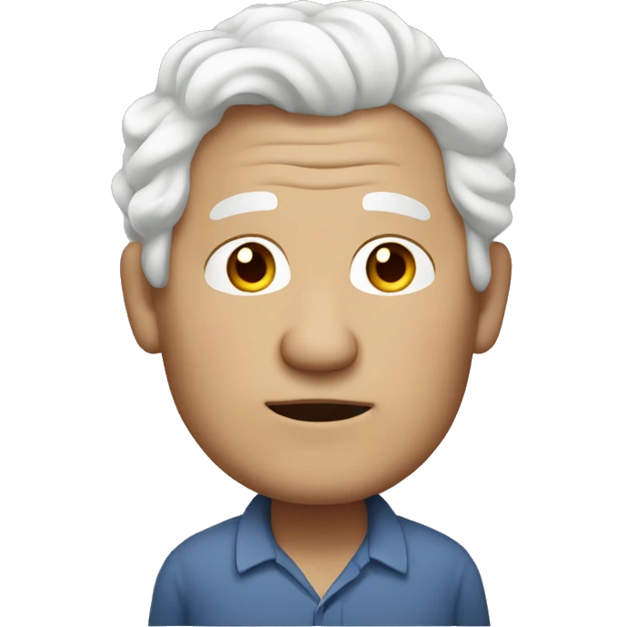 A sallow-skinned, overweight elderly male with white wavy hair. emoji