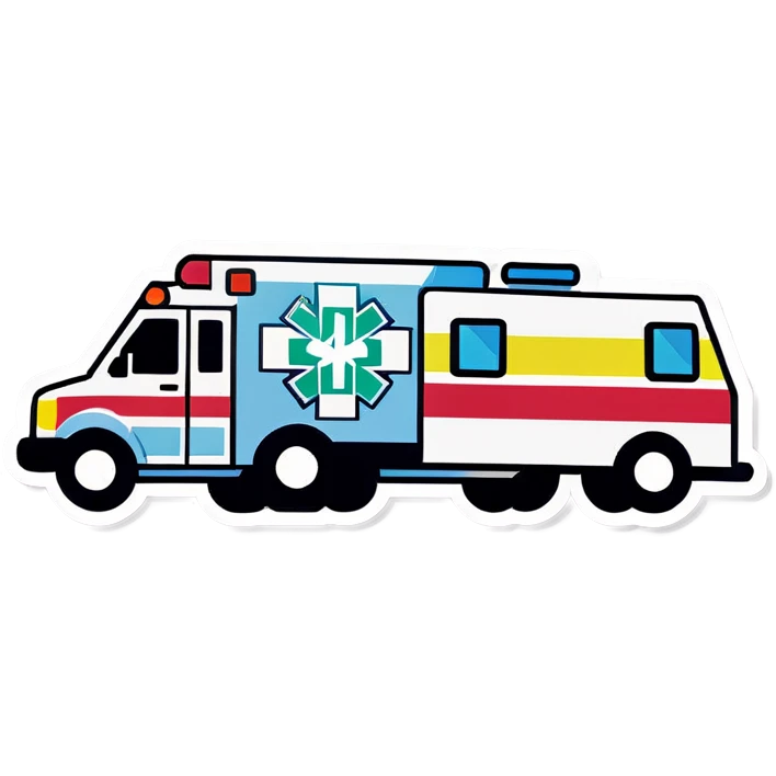 A doctor laying underneath an ambulance fixing emoji