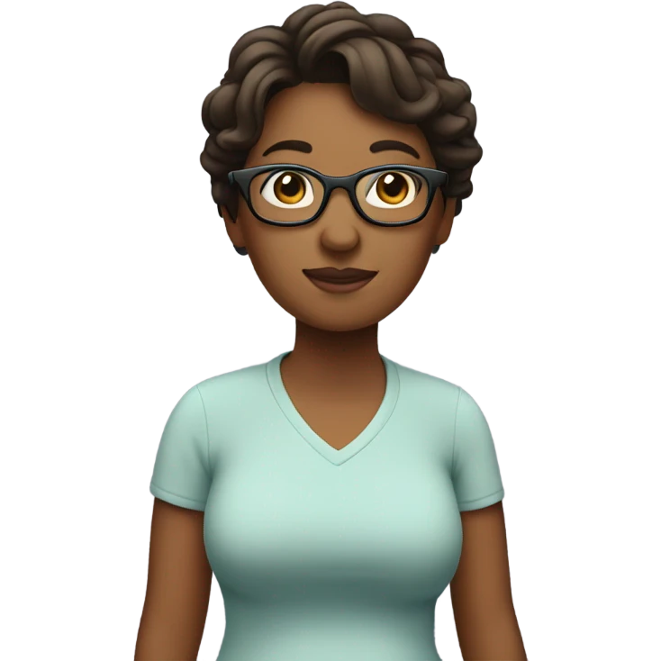 Squishy stomach mom with glasses emoji