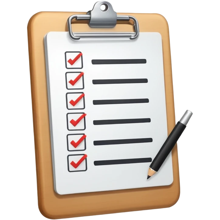 clipboard with multiple check marks being shared emoji