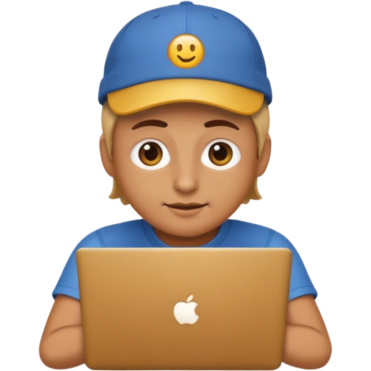 generate a person emoji with his laptop with cap too emoji