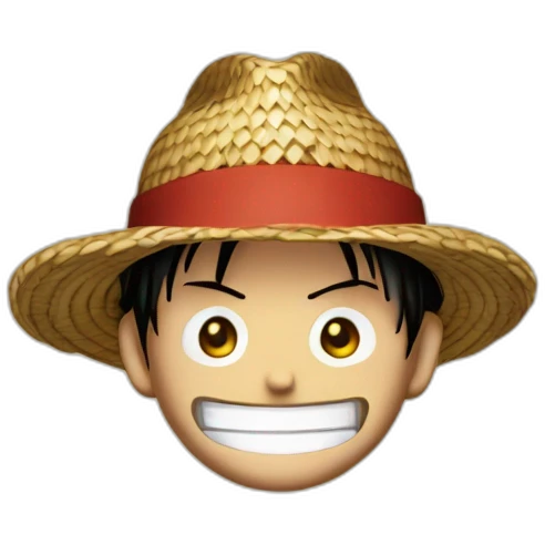 Luffy one piece avec son chapeau de paille sans moustache emoji