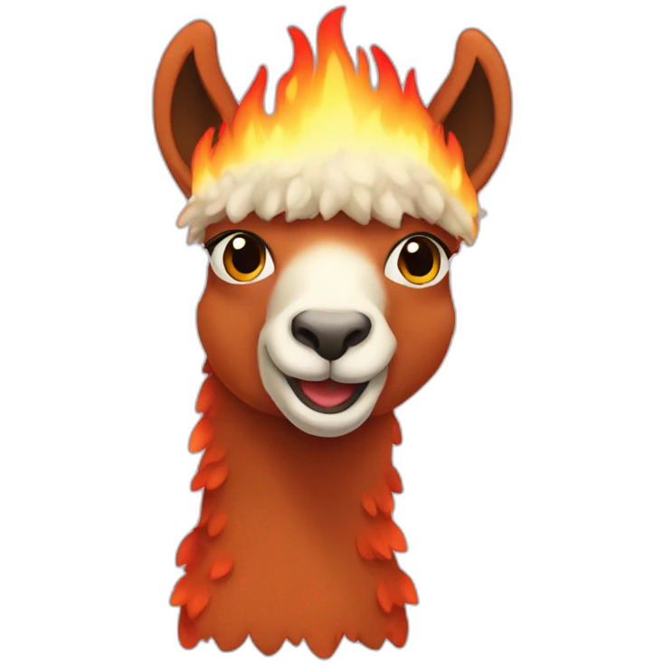 fire alpaca emoji