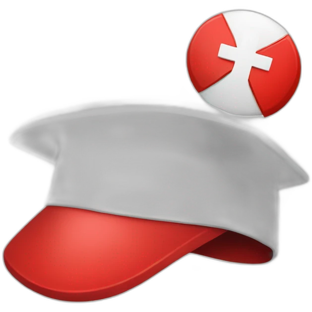 White Student cap with red medical cross  emoji