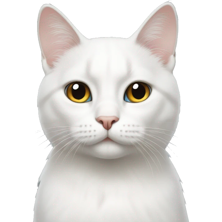 White cat with a black forehead emoji
