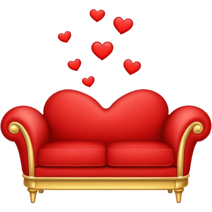 Romantic red and gold heart-couch emoji