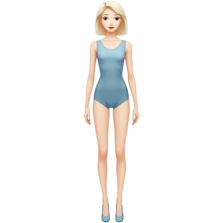 Tall slender woman with elongated arms and legs, sharp angular facial features with high cheekbones and defined jawline emoji