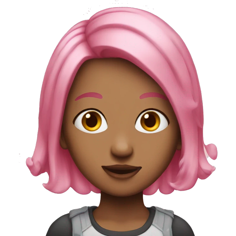 Gum girl pink hair  emoji