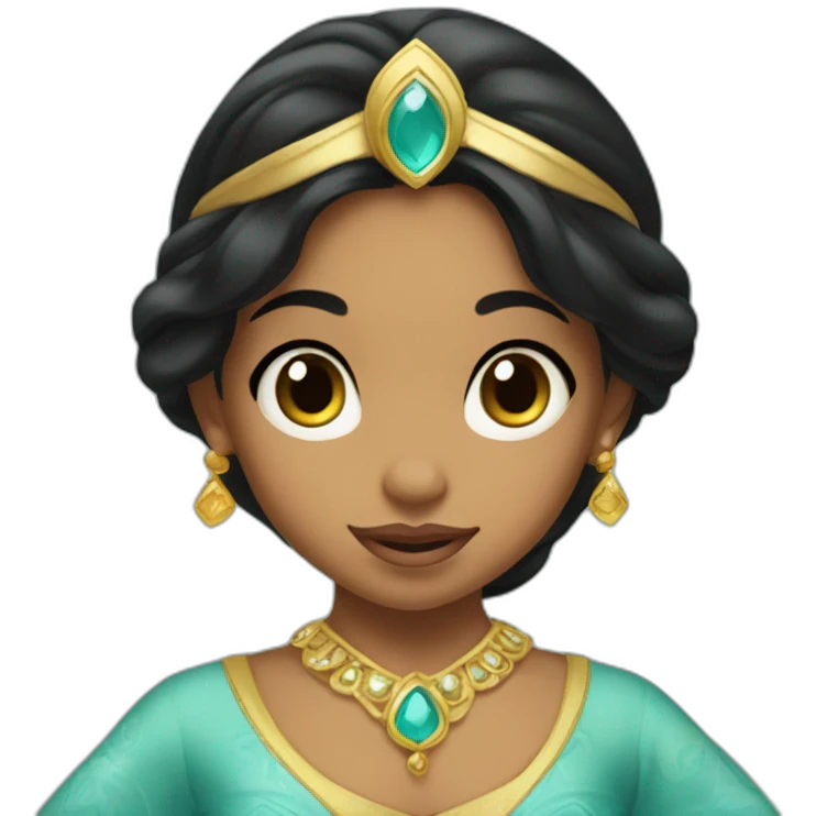 toddler face dressed as princess jasmine of alladin emoji