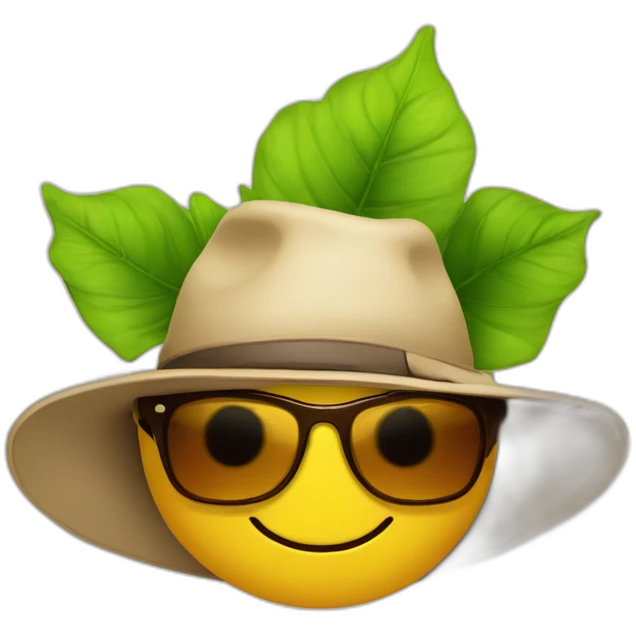 Schöne Blume mit Sonnenbrille und Hut  emoji