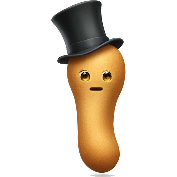 peanut with legs and tophat emoji