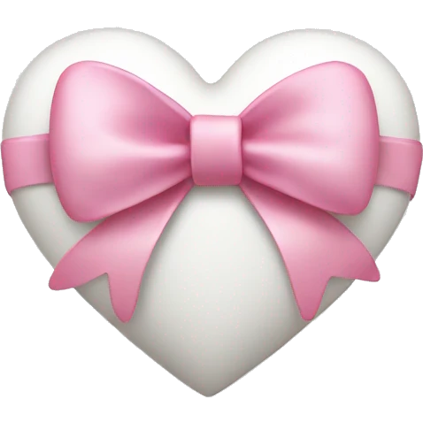 white heart with pink bow emoji