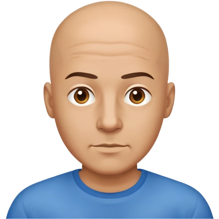 bald man in blue shirt emoji