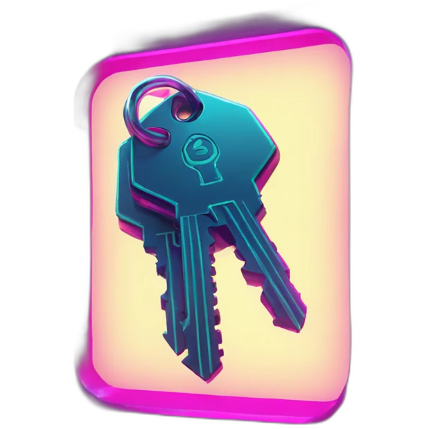 Digital Keys in a cyberpunk environment with neon lighting. emoji