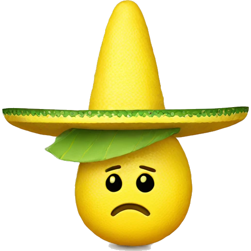 Sad lemon with sombrero  emoji