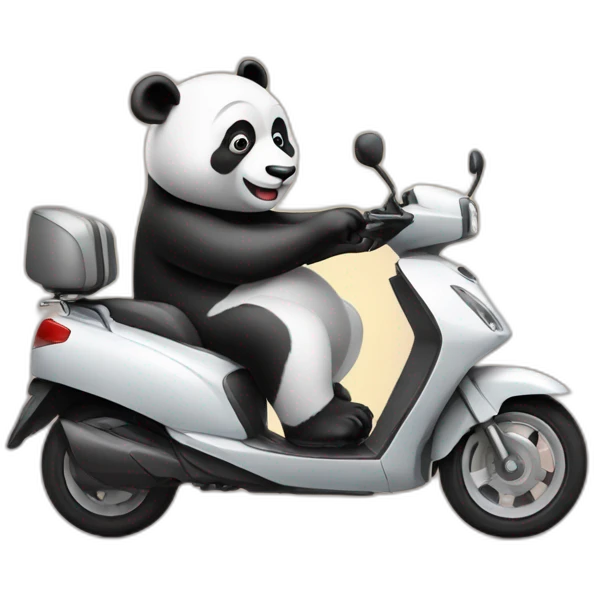 Panda driving scooter  emoji