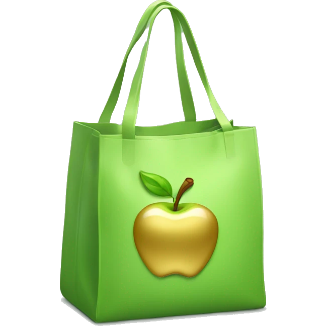 A light green bag with the inscription gold apple emoji