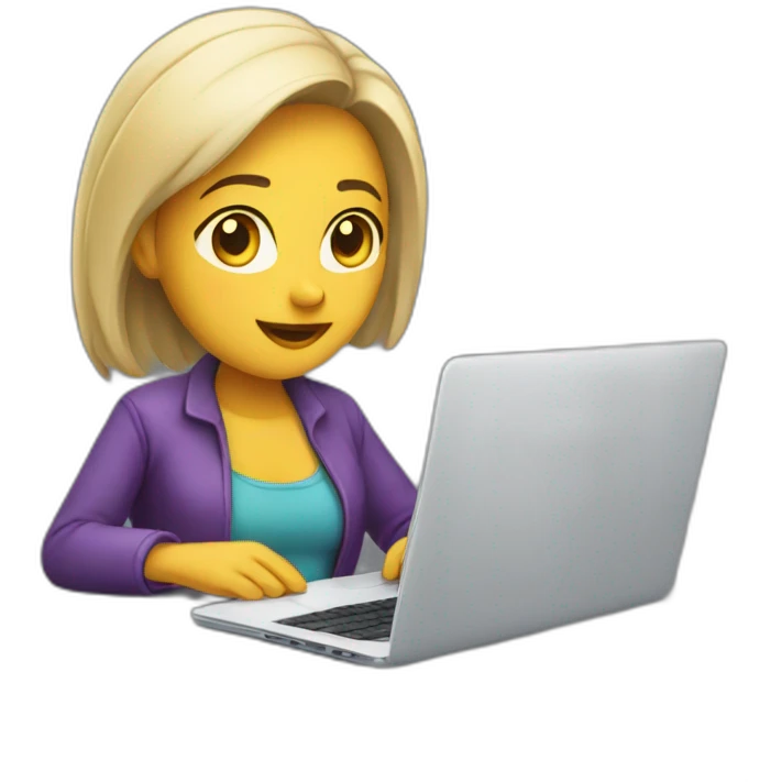 mujer con lapto emoji