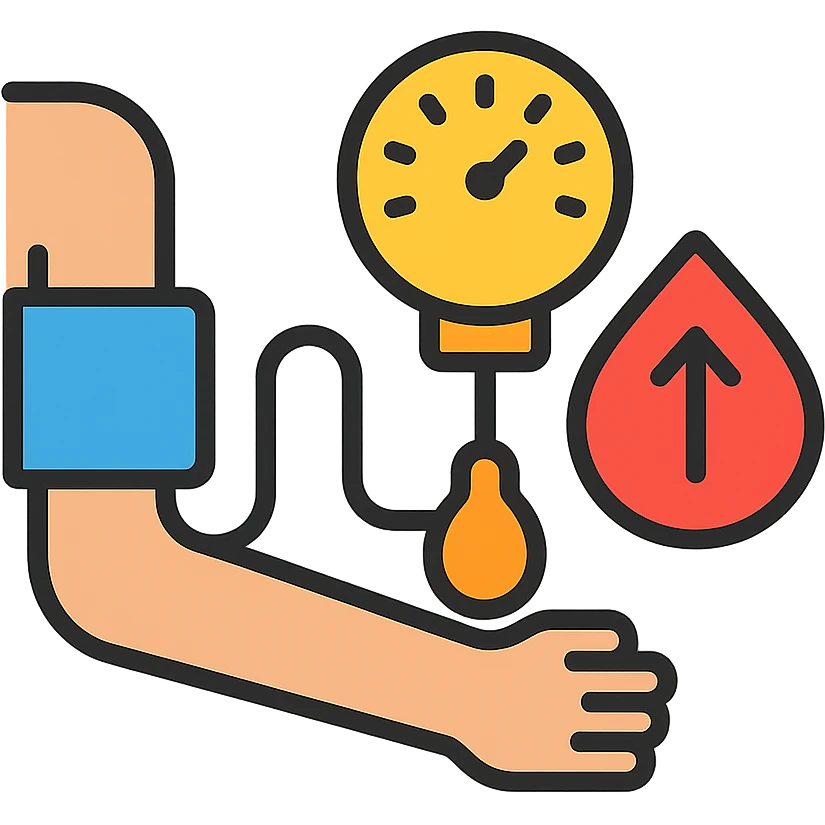 Increased blood pressure in the style of an icon emoji