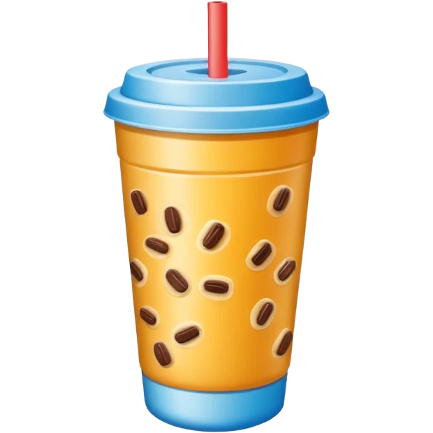 Minimal icon of a snack and drink cup with a subtle accent in #FF3D00, clean and modern cafeteria mood emoji