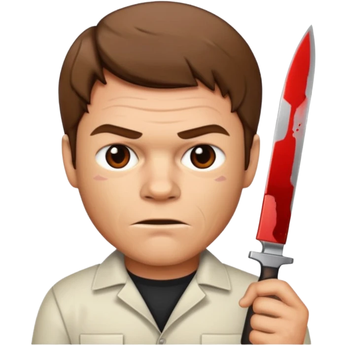 Dexter Morgan holding a knife, emoji style emoji