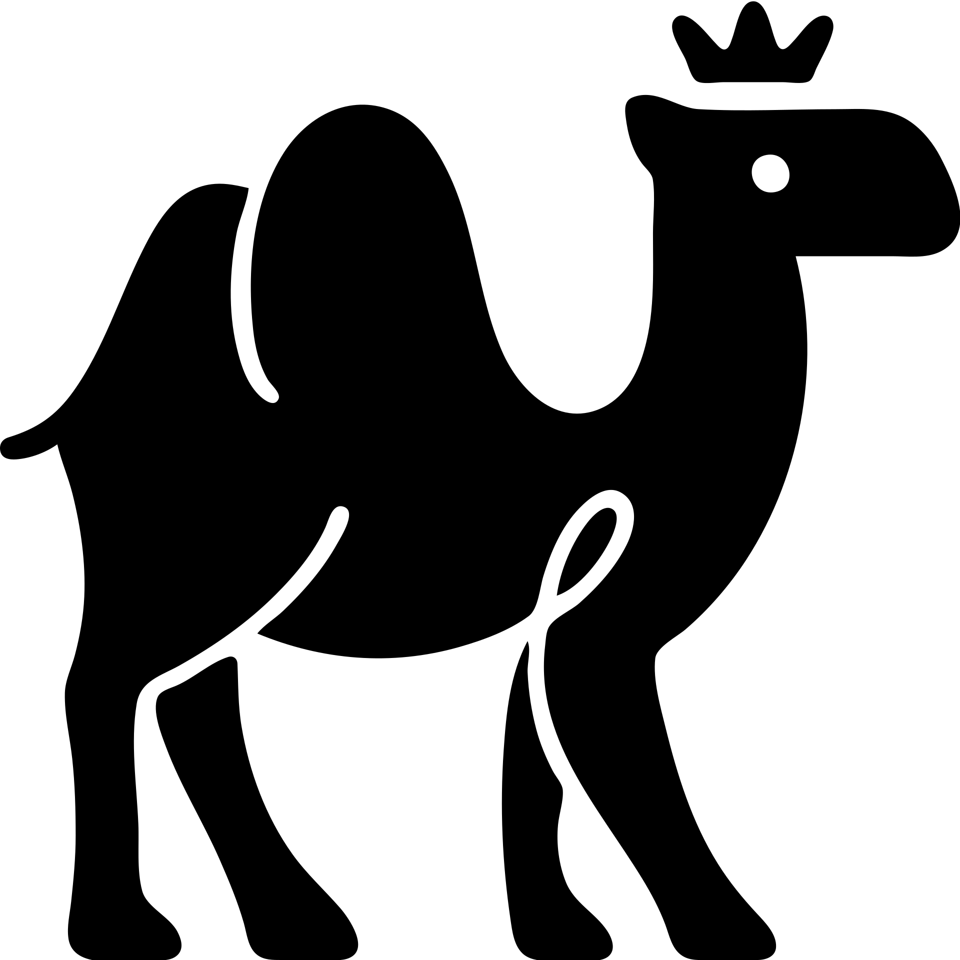 Create a camel icon in solid black style matching the reference image, with a transparent background. emoji
