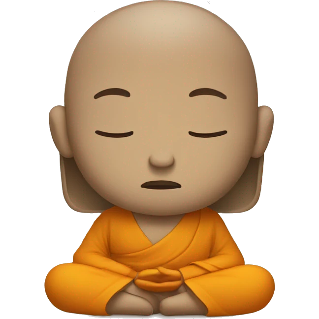 meditating monk with head hair emoji