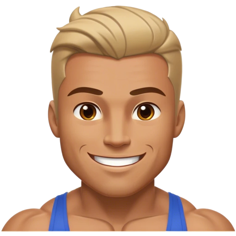Cinematic Realistic Hercules Portrait, head tilted playfully and inquisitively, showcasing his formidable build softened by a warm, inviting smile. His eyes sparkle with a sense of mirth and determination, while his detailed attire and natural highlights capture the essence of a mighty hero with a friendly spirit. emoji
