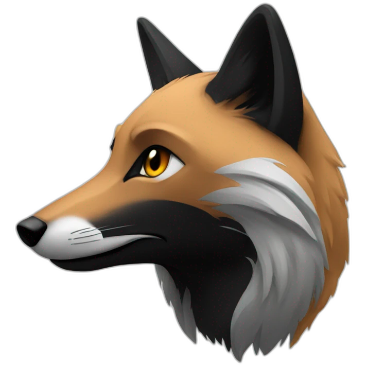 Full Black fox side view  emoji