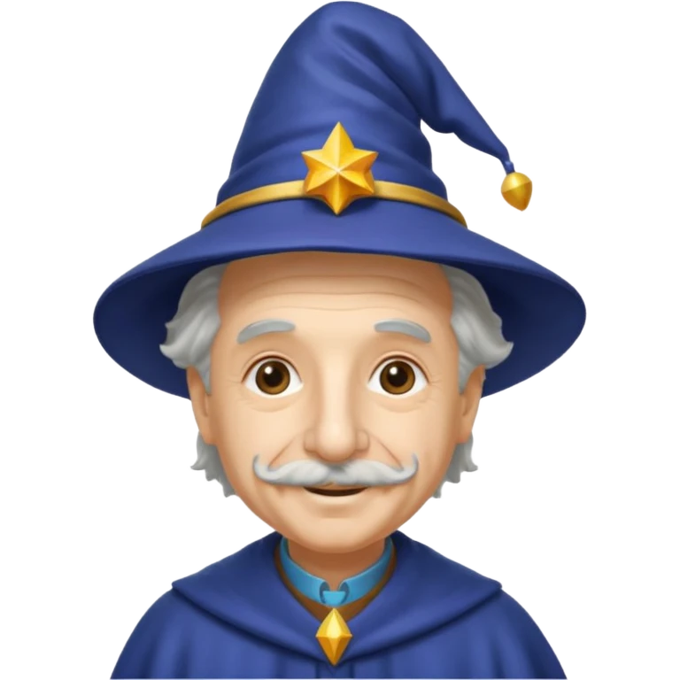 Albert Einstein, wearing wizard hat custome emoji
