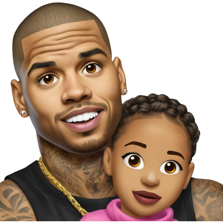 Hyper Realistic Chris Brown with daughter Royalty emoji