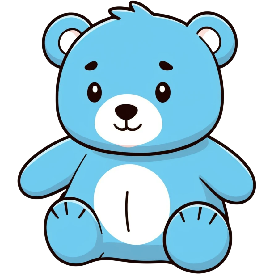 Jellycat Bartholomew bear wearing blue AirPod max  emoji