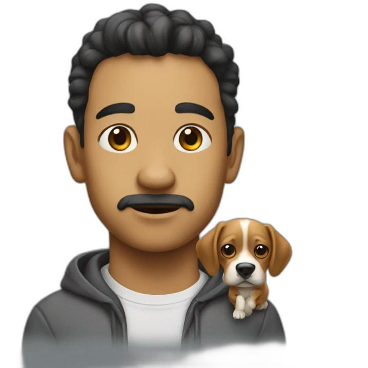 Um cachorro fumando emoji