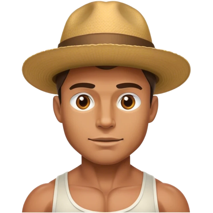 muscular male portrait with hat emoji