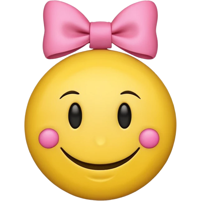 A smiley face with a little pink bow emoji